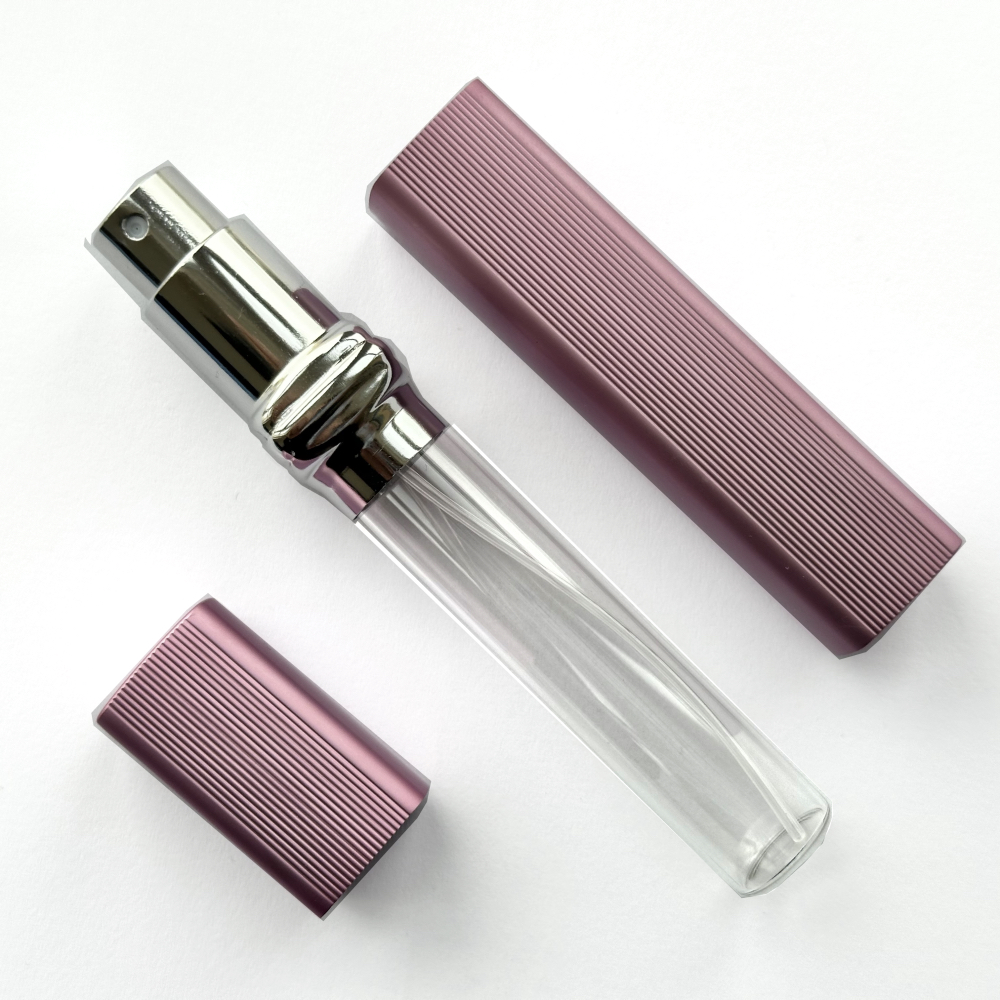 Атомайзер для духов 12 мл, розовый металл и спрей серебро — изображение 3