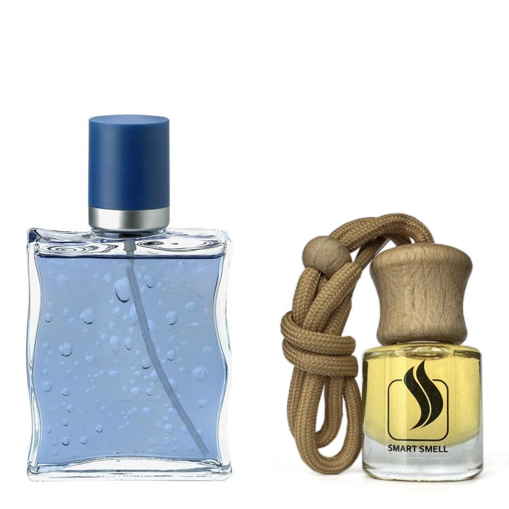 Ароматизатор для авто (автопарфюм) 8 мл c аналогом Hugo Boss, Boss Elements Aqua. Товар на фото справа, слева – пример оригинального флакона.