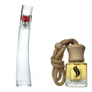 Ароматизатор для авто (автопарфюм) 8 мл c аналогом Kenzo, Flower by Kenzo. Товар на фото справа, слева – пример оригинального флакона.