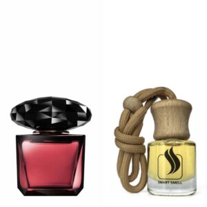 Ароматизатор для авто (автопарфюм) 8 мл c аналогом Versace, Crystal Noir. Товар на фото справа, слева – пример оригинального флакона.