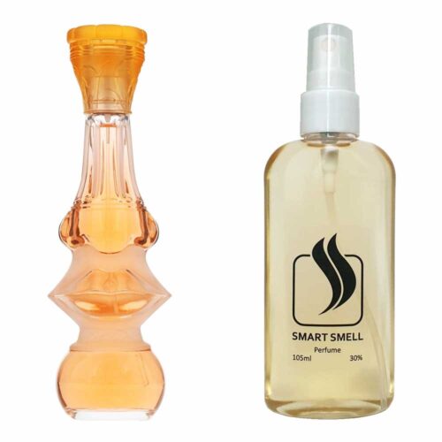 Духи в пластике 105 мл c аналогом Salvador Dali, Dalissime. Товар на фото справа, слева – пример оригинального флакона.