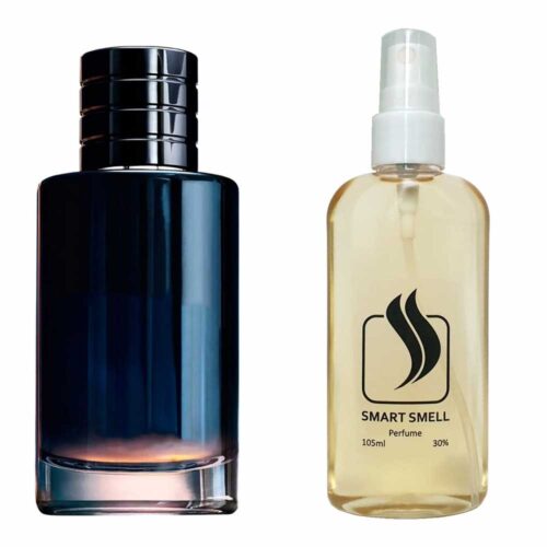 Духи в пластике 105 мл c аналогом Christian Dior, Sauvage Eau. Товар на фото справа, слева – пример оригинального флакона.