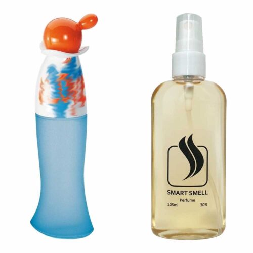 Духи в пластике 105 мл c аналогом Moschino, Cheap & Chic I Love Love. Товар на фото справа, слева – пример оригинального флакона.