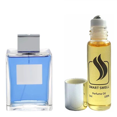 Масляные духи 5 мл c аналогом Antonio Banderas, Blue Seduction. Товар на фото справа, слева – пример оригинального флакона.