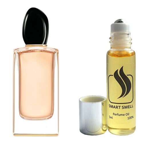 Масляные духи 5 мл c аналогом Giorgio Armani, Si. Товар на фото справа, слева – пример оригинального флакона.