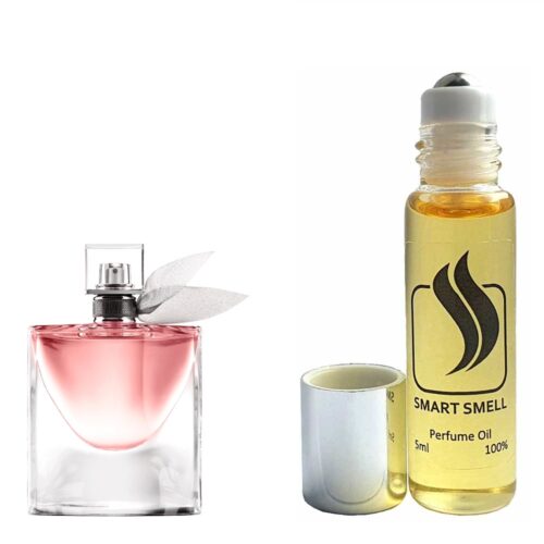 Масляные духи 5 мл c аналогом Lancome, La Vie Est Belle. Товар на фото справа, слева – пример оригинального флакона.