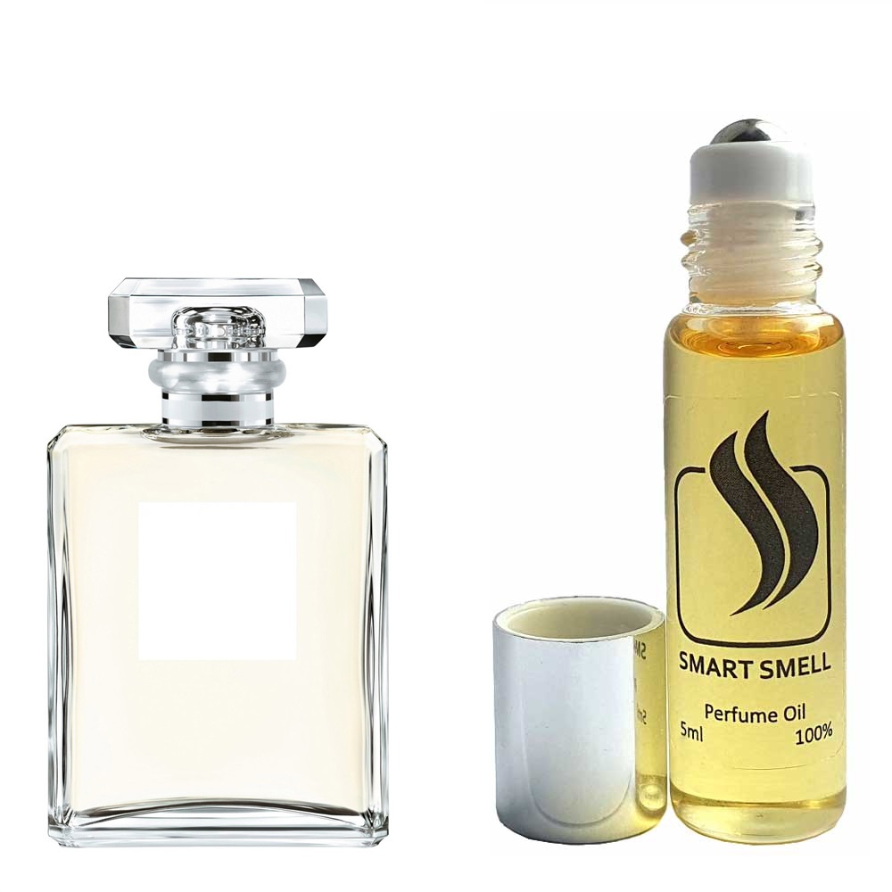 Масляные духи 5 мл c аналогом Chanel, Chanel №5 L'Eau. Товар на фото справа, слева – пример оригинального флакона.