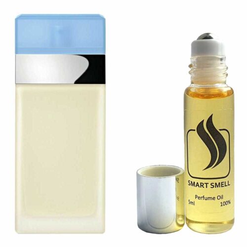 Масляные духи 5 мл c аналогом Dolce&Gabbana, Light Blue pour Femme. Товар на фото справа, слева – пример оригинального флакона.