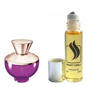 Масляные духи 5 мл c аналогом Versace, Versace Pour Femme Dylan Purple. Товар на фото справа, слева - пример оригинального флакона.
