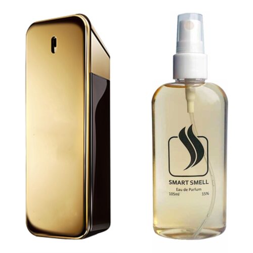 Парфумерна вода 105 мл з аналогом Paco Rabanne, 1 Million. Товар на фото праворуч, ліворуч - приклад орігінального флакону.