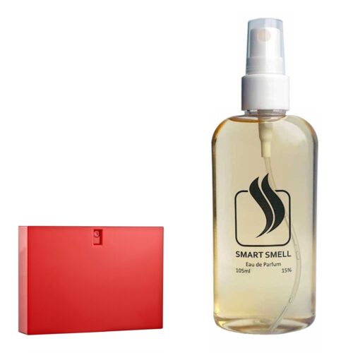 Парфюмерная вода 105 мл c аналогом Gucci, Gucci Rush. Товар на фото справа, слева – пример оригинального флакона.