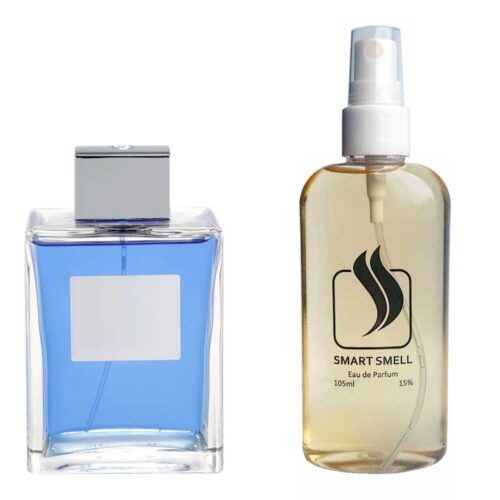 Парфюмерная вода 105 мл c аналогом Antonio Banderas, Blue Seduction. Товар на фото справа, слева – пример оригинального флакона.