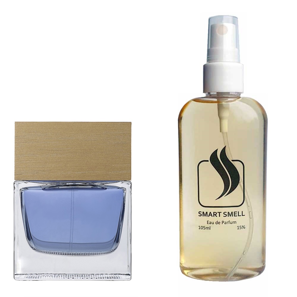 Парфумерна вода 105 мл з аналогом Gucci, Gucci Pour Homme II. Товар на фото праворуч, ліворуч - приклад орігінального флакону.