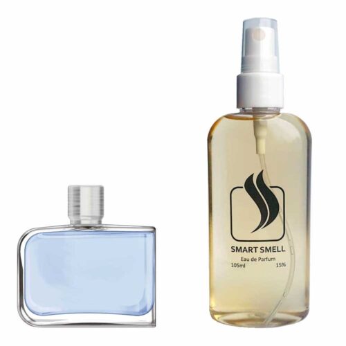 Парфюмерная вода 105 мл c аналогом Lacoste, Essential Sport. Товар на фото справа, слева – пример оригинального флакона.