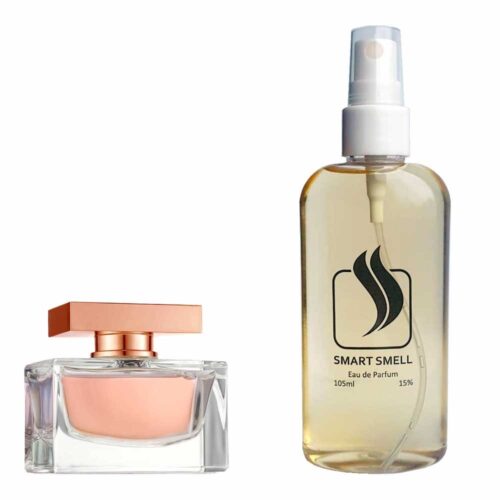 Парфюмерная вода 105 мл c аналогом Dolce&Gabbana, Rose The One. Товар на фото справа, слева – пример оригинального флакона.