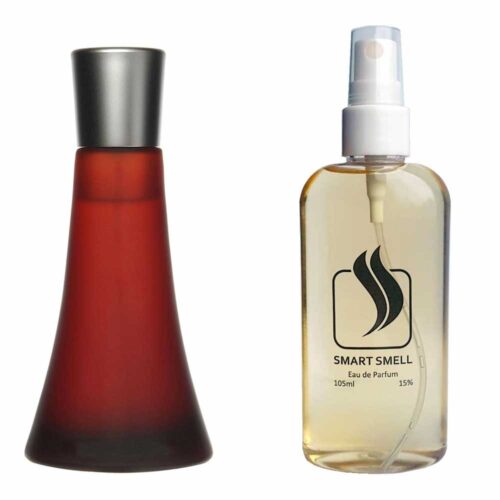 Парфумерна вода 105 мл з аналогом Hugo Boss, Hugo Deep Red. Товар на фото праворуч, ліворуч - приклад орігінального флакону.