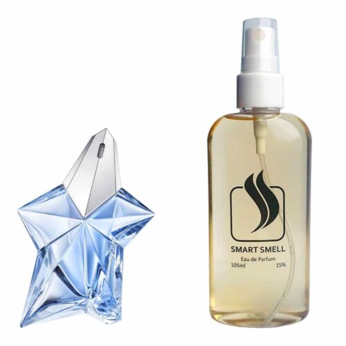 Парфумерна вода 105 мл з аналогом Mugler, Angel. Товар на фото праворуч, ліворуч - приклад орігінального флакону.