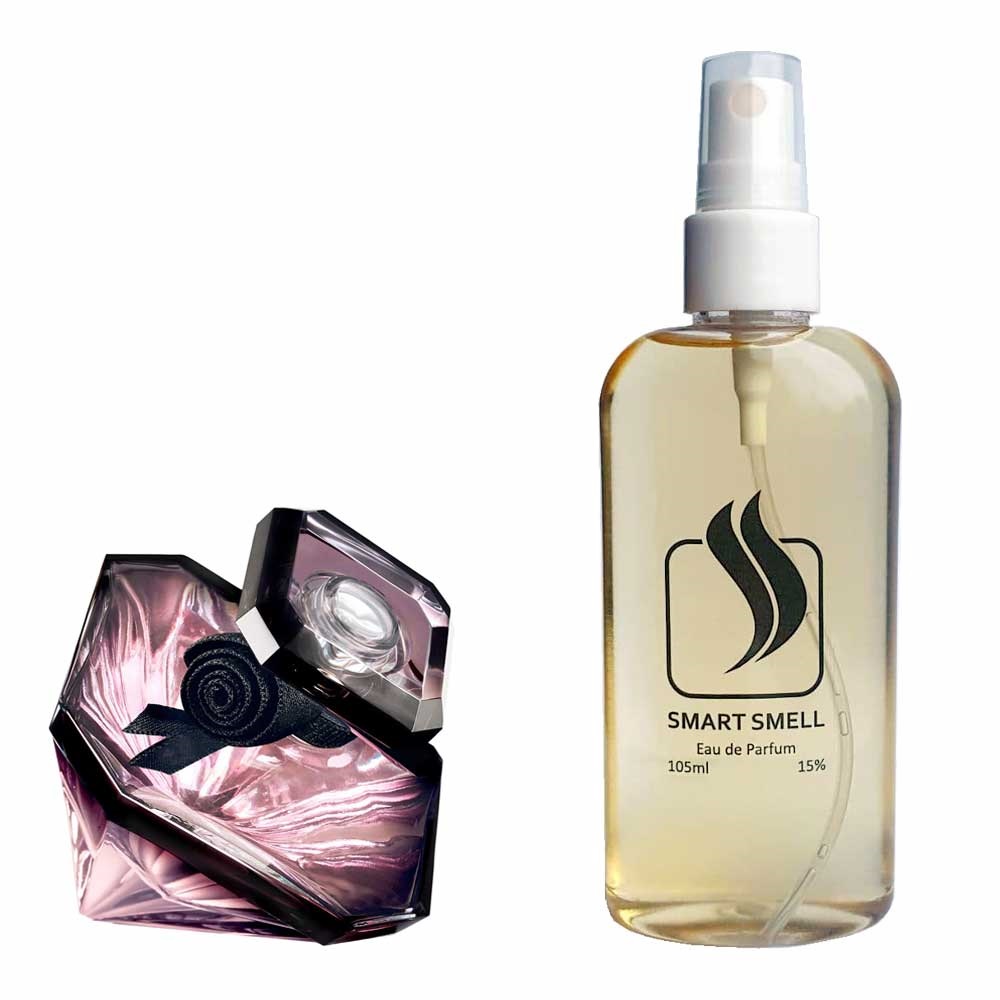 Парфюмерная вода 105 мл c аналогом Lancome, La Nuit Tresor. Товар на фото справа, слева – пример оригинального флакона.