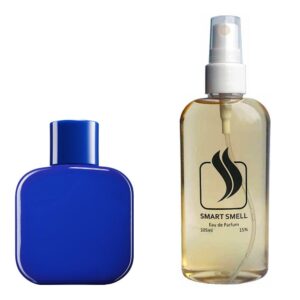 Парфюмерная вода 105 мл c аналогом Lacoste, Eau de Lacoste L.12.12 Bleu Powerful. Товар на фото справа, слева - пример оригинального флакона.