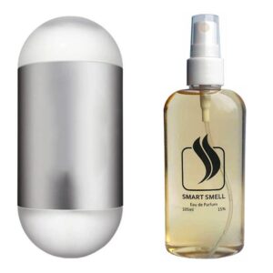 Парфюмерная вода 105 мл c аналогом Carolina Herrera, 212. Товар на фото справа, слева - пример оригинального флакона.