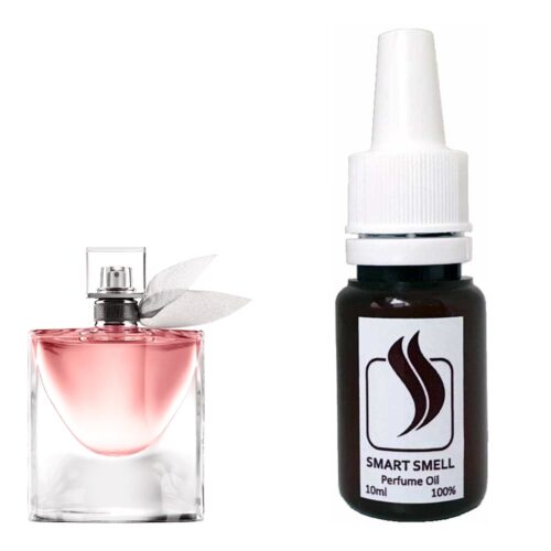 Парфюмерная отдушка 10 мл c аналогом Lancome, La Vie Est Belle. Товар на фото справа, слева – пример оригинального флакона.