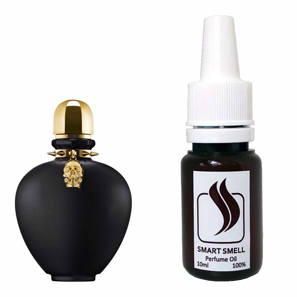 Парфумерна віддушка 10 мл з аналогом Paco Rabanne, Black XS L'Aphrodisiaque. Товар на фото праворуч, ліворуч - приклад орігінального флакону.