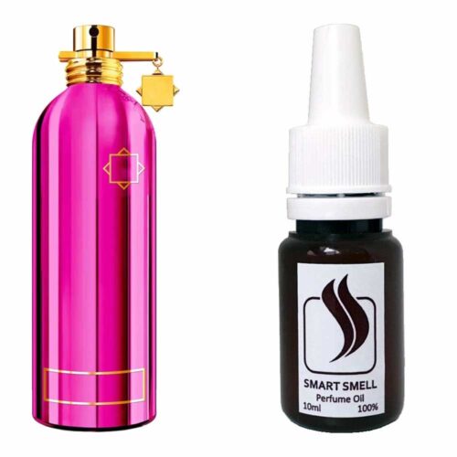 Парфюмерная отдушка 10 мл c аналогом Montale, Roses Musk. Товар на фото справа, слева – пример оригинального флакона.