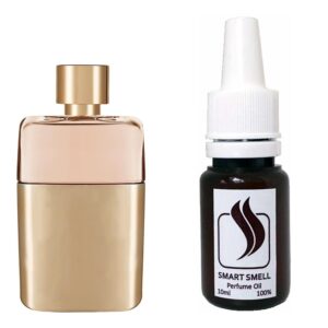 Парфумерна віддушка 10 мл з аналогом Gucci, Gucci Guilty. Товар на фото праворуч, ліворуч - приклад орігінального флакону.