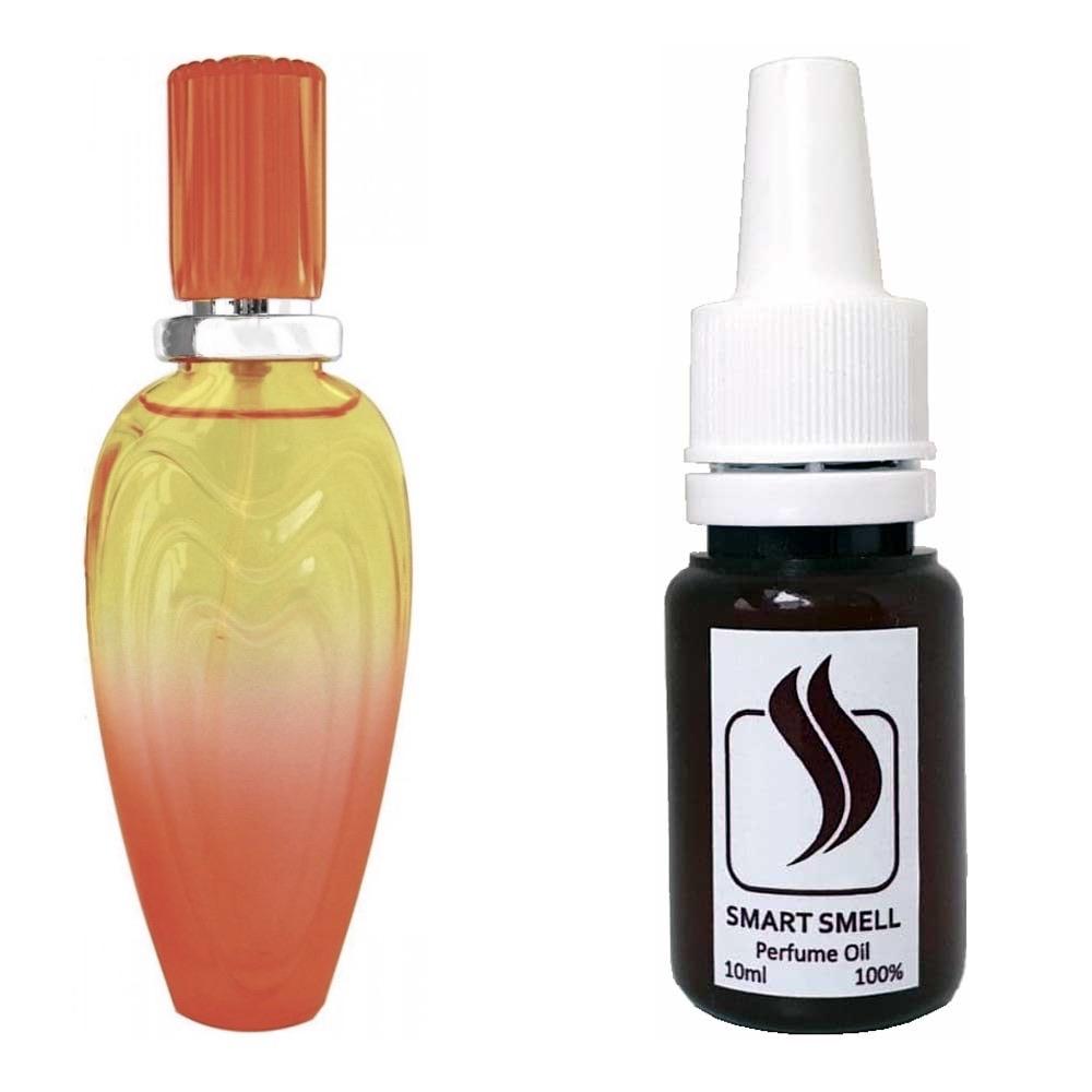 Парфумерна віддушка 10 мл з аналогом Escada, Sunset Heat. Товар на фото праворуч, ліворуч - приклад орігінального флакону.