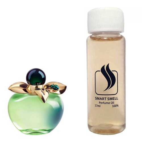 Парфюмерный концентрат 17 мл c аналогом Nina Ricci, Bella. Товар на фото справа, слева – пример оригинального флакона.