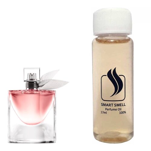 Парфюмерный концентрат 17 мл c аналогом Lancome, La Vie Est Belle. Товар на фото справа, слева – пример оригинального флакона.