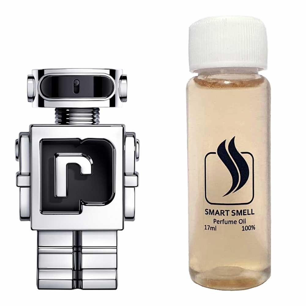 Парфюмерный концентрат 17 мл c аналогом Paco Rabanne, Phantom. Товар на фото справа, слева – пример оригинального флакона.