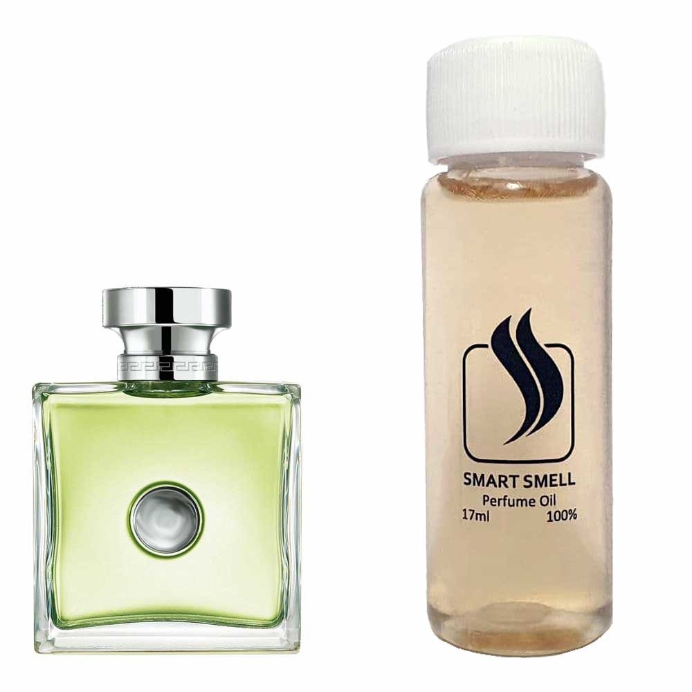 Парфумерний концентрат 17 мл з аналогом Versace, Versence. Товар на фото праворуч, ліворуч - приклад орігінального флакону.