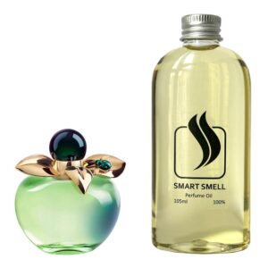 Парфюмерный концентрат 105 мл c аналогом Nina Ricci, Bella. Товар на фото справа, слева – пример оригинального флакона.