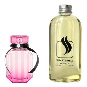 Парфюмерный концентрат 105 мл c аналогом Victoria's Secret, Bombshell. Товар на фото справа, слева – пример оригинального флакона.