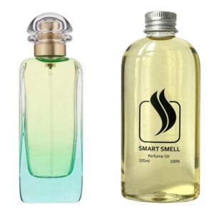 Парфюмерный концентрат 105 мл c аналогом Hermes, Un Jardin Sur Le Nil. Товар на фото справа, слева – пример оригинального флакона.