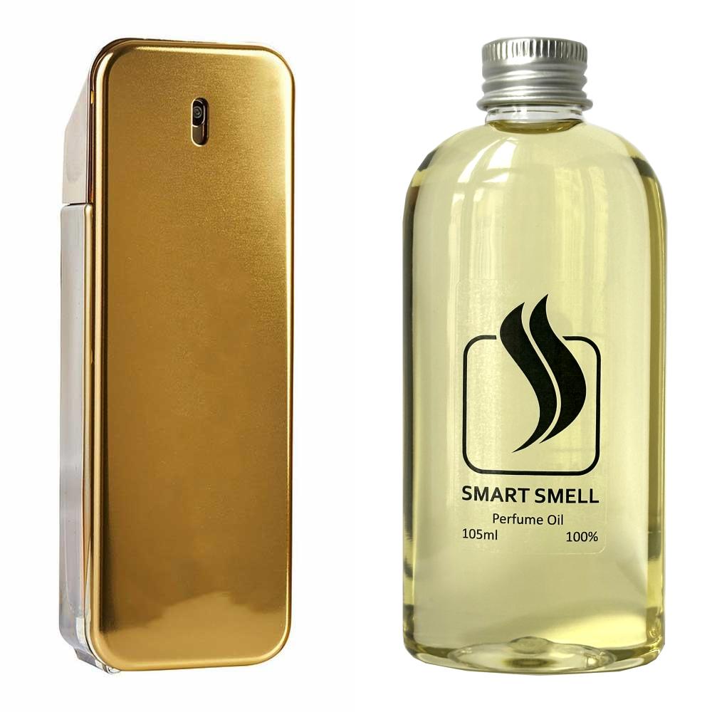 Парфюмерный концентрат 105 мл c аналогом Paco Rabanne, 1 Million Intense. Товар на фото справа, слева – пример оригинального флакона.