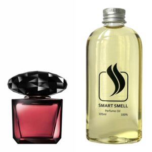 Парфюмерный концентрат 105 мл c аналогом Versace, Crystal Noir. Товар на фото справа, слева – пример оригинального флакона.