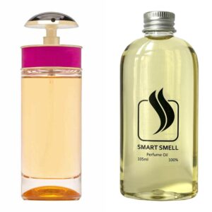 Парфюмерный концентрат 105 мл c аналогом Prada, Prada Candy. Товар на фото справа, слева – пример оригинального флакона.