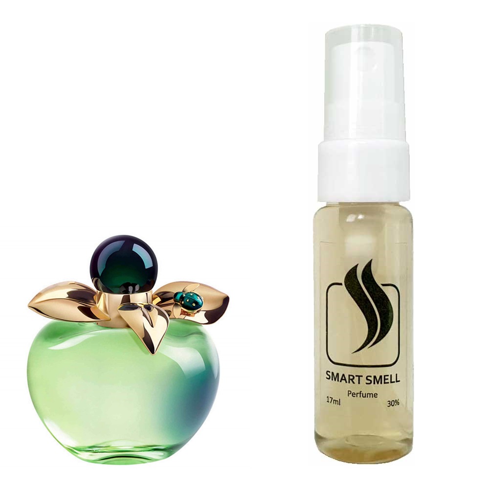 Тестер духів 17 мл з аналогом Nina Ricci, Bella. Товар на фото праворуч, ліворуч - приклад орігінального флакону.