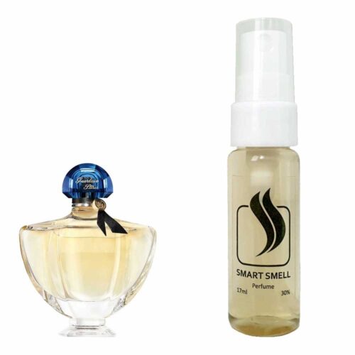 Тестер духов 17 мл c аналогом Guerlain, Shalimar Ode a la Vanille. Товар на фото справа, слева – пример оригинального флакона.