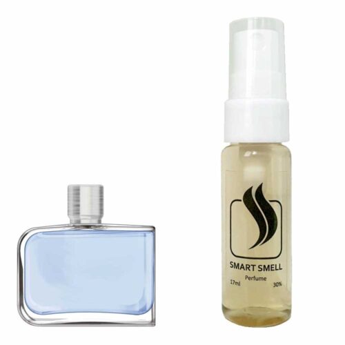 Тестер духов 17 мл c аналогом Lacoste, Essential Sport. Товар на фото справа, слева – пример оригинального флакона.