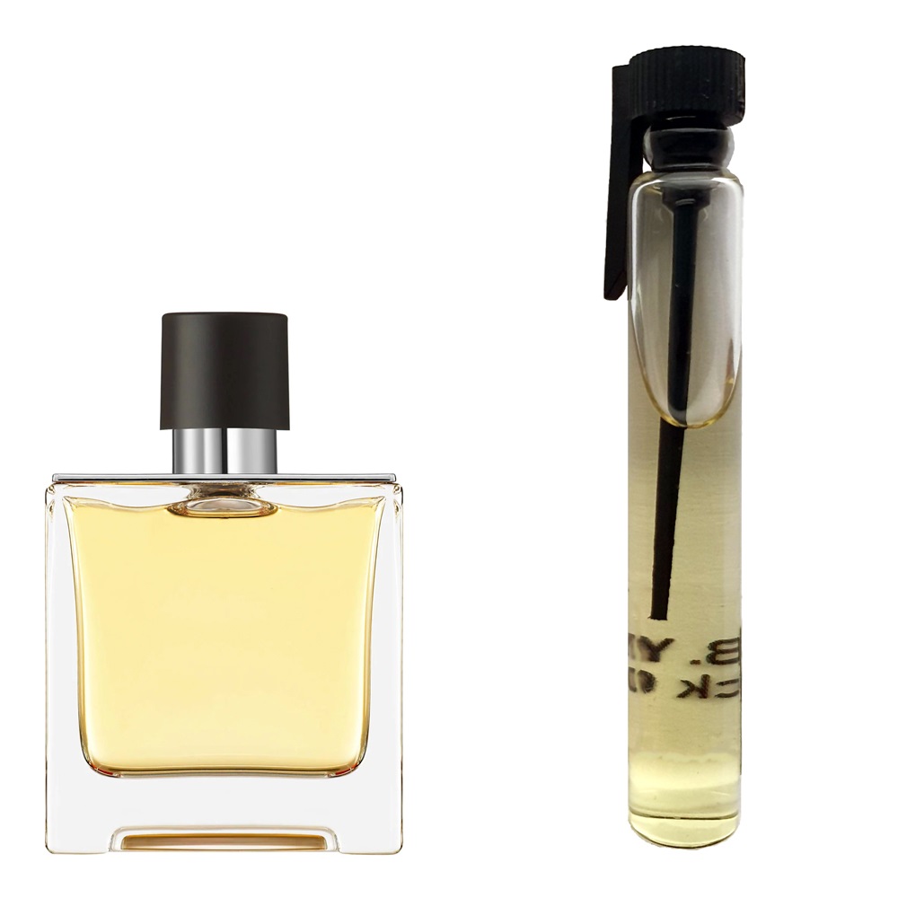 Пробник духів 3 мл з аналогом Hermes, Terre d'Hermes. Товар на фото праворуч, ліворуч - приклад орігінального флакону.