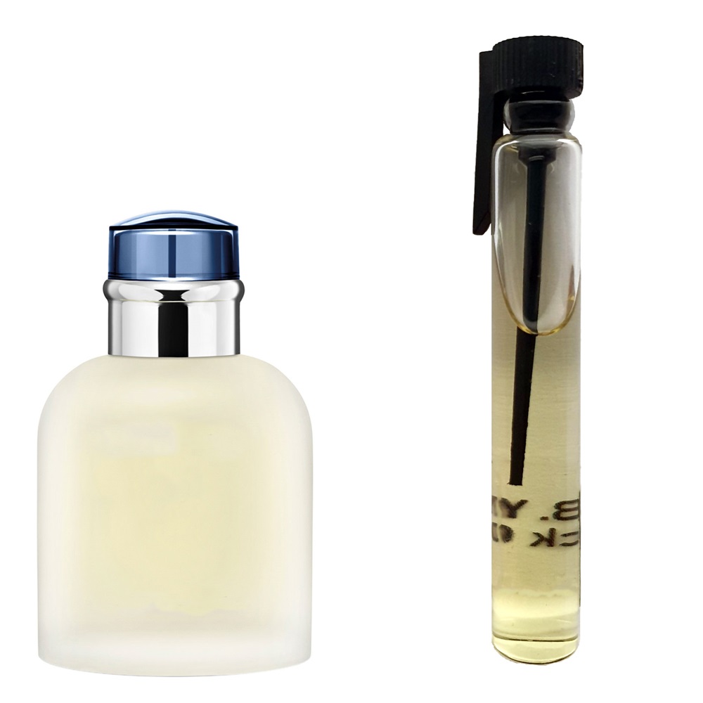 Пробник духів 3 мл з аналогом Dolce&Gabbana, Light Blue pour Homme. Товар на фото праворуч, ліворуч - приклад орігінального флакону.