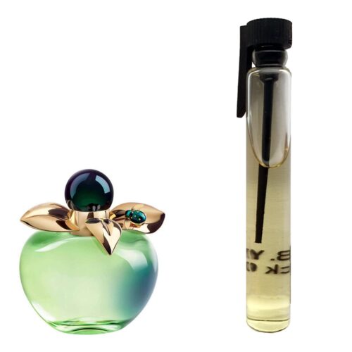 Пробник духов 3 мл c аналогом Nina Ricci, Bella. Товар на фото справа, слева – пример оригинального флакона.