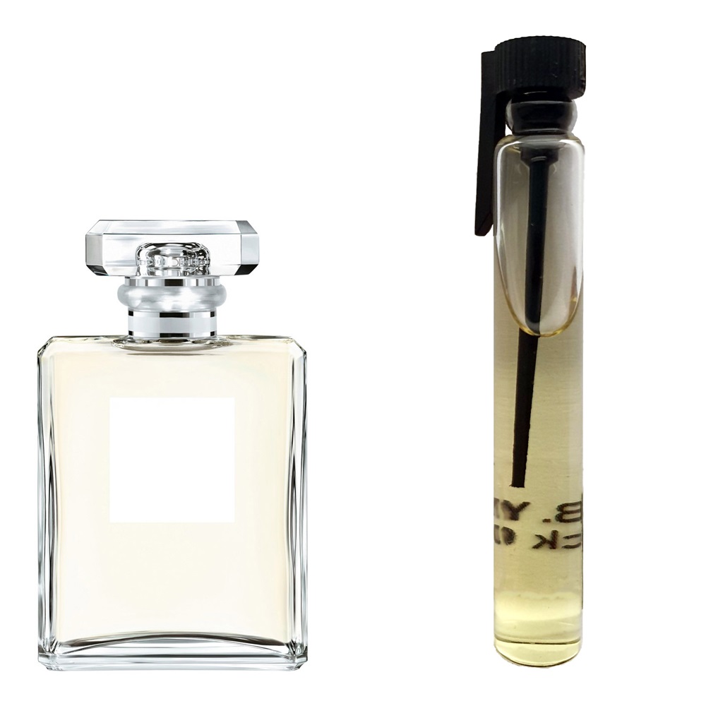 Пробник духів 3 мл з аналогом Chanel, Chanel №5 L'Eau. Товар на фото праворуч, ліворуч - приклад орігінального флакону.