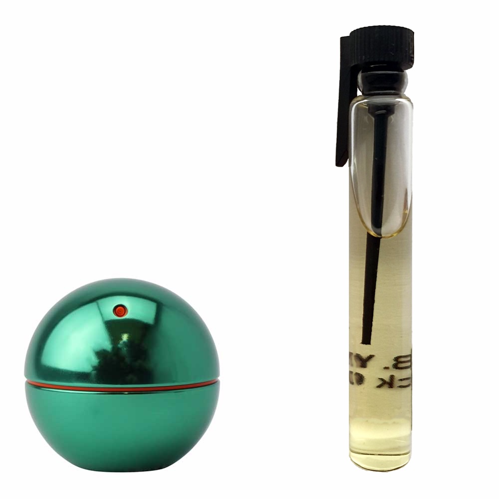 Пробник духов 3 мл c аналогом Hugo Boss, Boss In Motion Green. Товар на фото справа, слева – пример оригинального флакона.