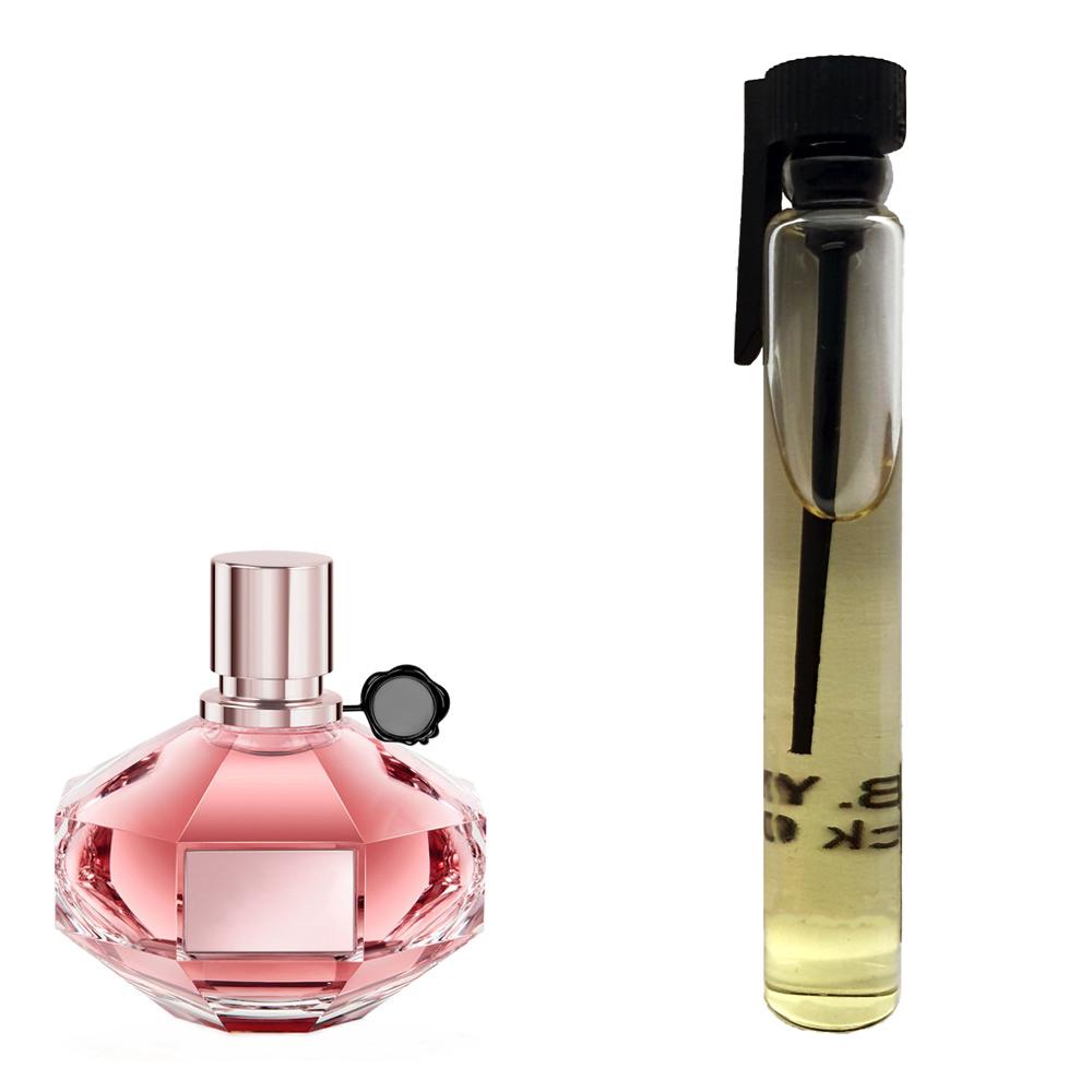 Пробник духів 3 мл з аналогом Viktor&Rolf, Flowerbomb Nectar. Товар на фото праворуч, ліворуч - приклад орігінального флакону.