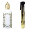 Пробник духов 3 мл c аналогом Attar Collection, Crystal Love For Her. Товар на фото справа, слева - пример оригинального флакона.