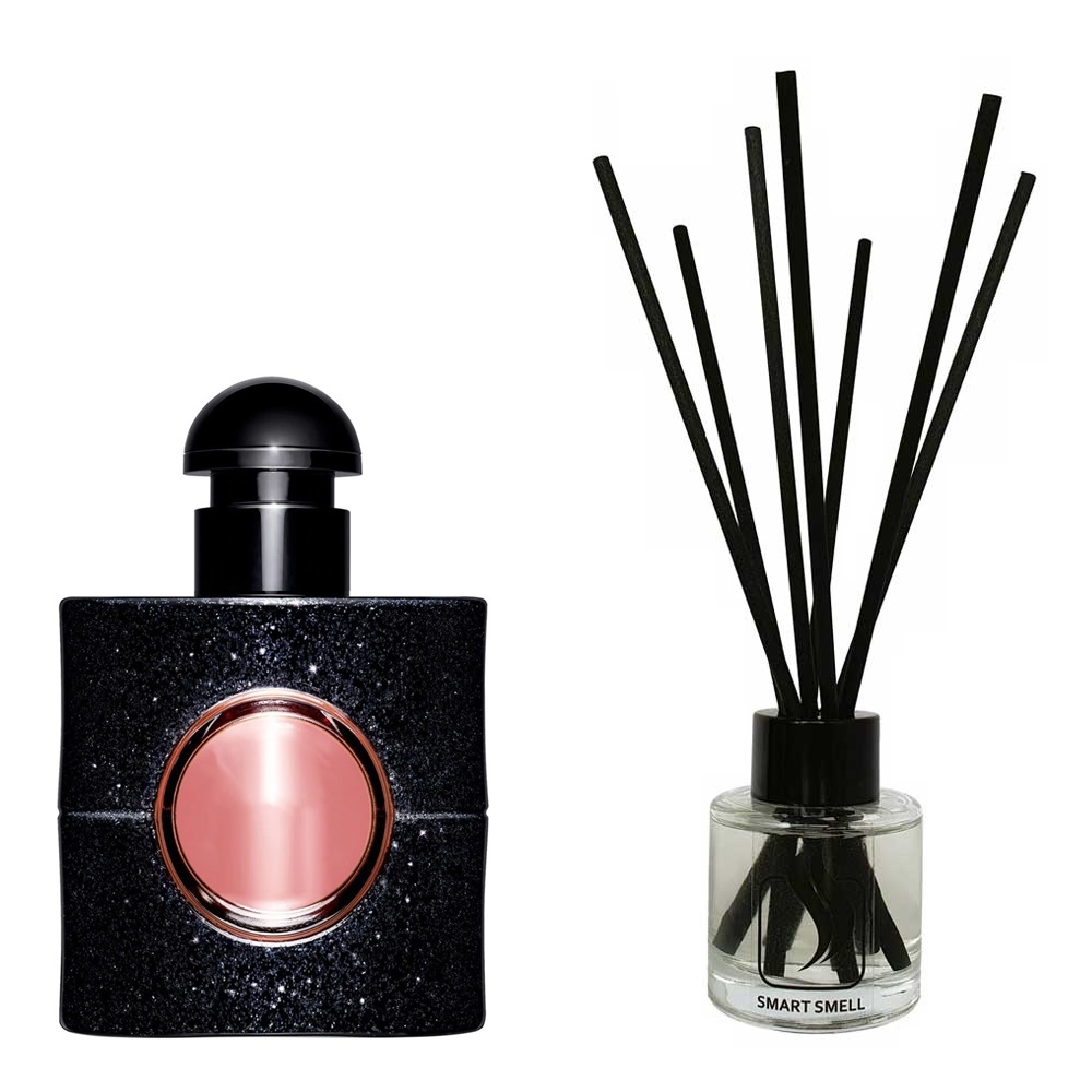 Аромадифузор 50 мл з аналогом Yves Saint Laurent, Black Opium. Товар на фото праворуч, ліворуч - приклад орігінального флакону.